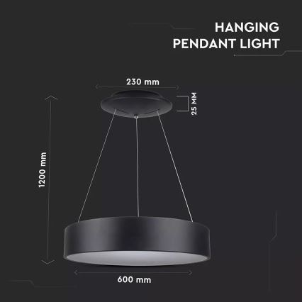 LED prigušiva luster na sajli LED/30W/230V