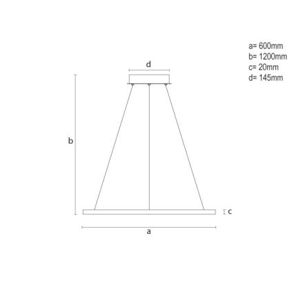 LED prigušiva luster na sajli LED/32W/230V 3000-6500K prečnik 60 cm + daljinski upravljač