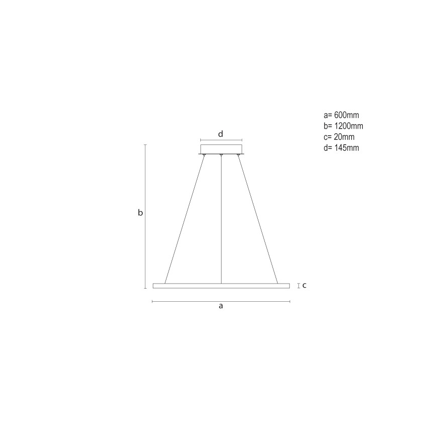 LED prigušiva luster na sajli LED/32W/230V 3000-6500K prečnik 60 cm + daljinski upravljač