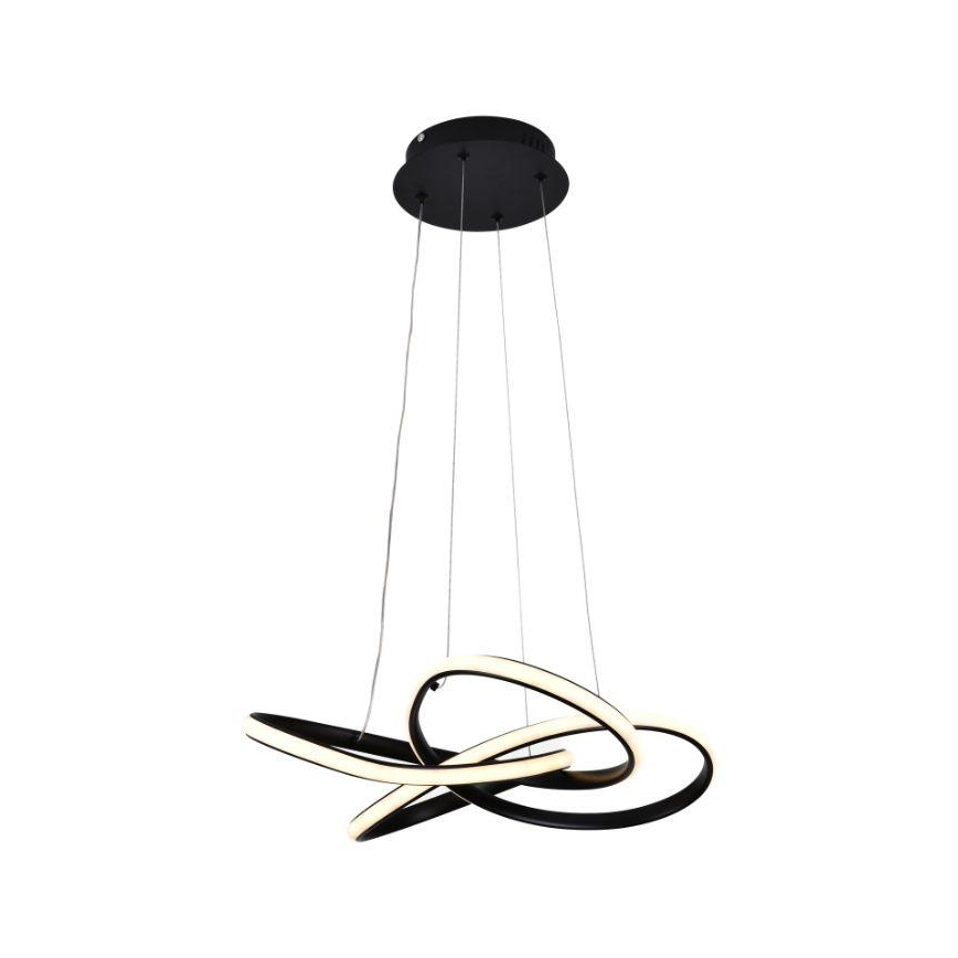 LED prigušiva luster na sajli LED/40W/230V 3000-6500K prečnik 48 cm crna + daljinski upravljač