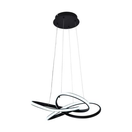 LED prigušiva luster na sajli LED/40W/230V 3000-6500K prečnik 48 cm crna + daljinski upravljač