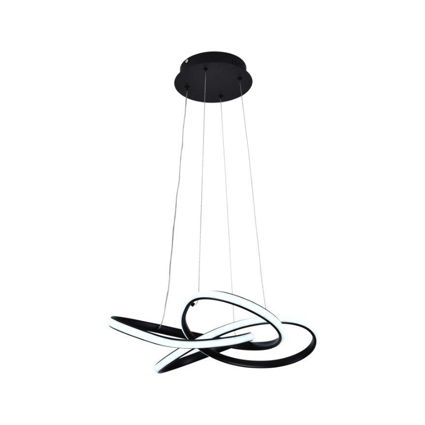 LED prigušiva luster na sajli LED/40W/230V 3000-6500K prečnik 48 cm crna + daljinski upravljač