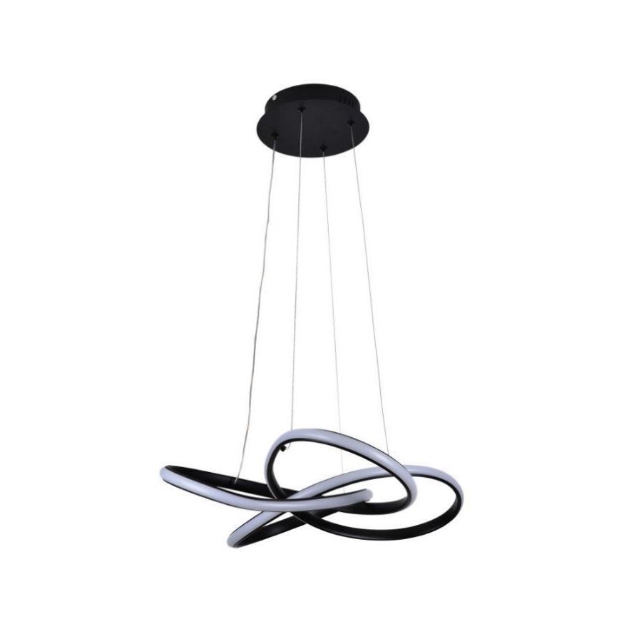 LED prigušiva luster na sajli LED/40W/230V 3000-6500K prečnik 48 cm crna + daljinski upravljač