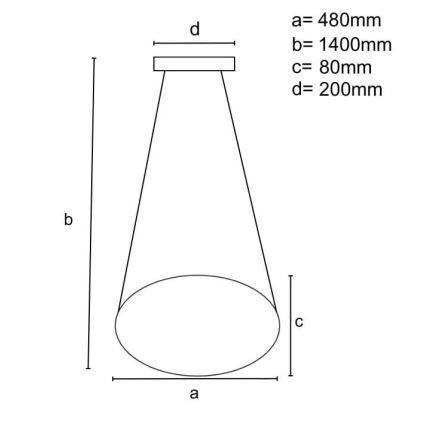 LED prigušiva luster na sajli LED/40W/230V 3000-6500K prečnik 48 cm crna + daljinski upravljač