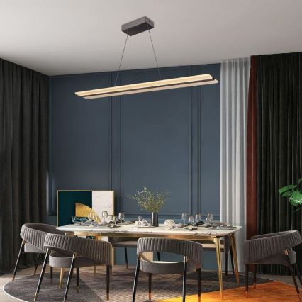 LED prigušiva luster na sajli LED/40W/230V 3000-6500K hrom + daljinski upravljač