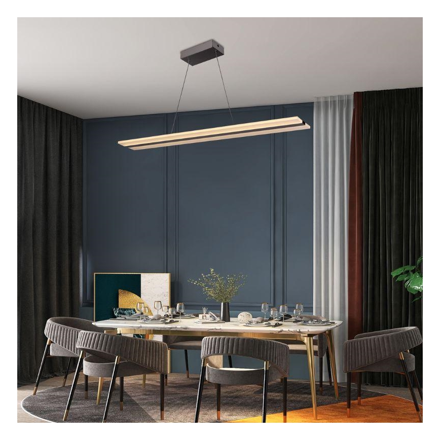 LED prigušiva luster na sajli LED/40W/230V 3000-6500K hrom + daljinski upravljač