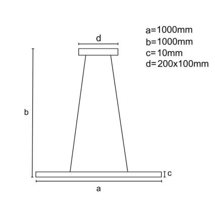 LED prigušiva luster na sajli LED/40W/230V 3000-6500K hrom + daljinski upravljač