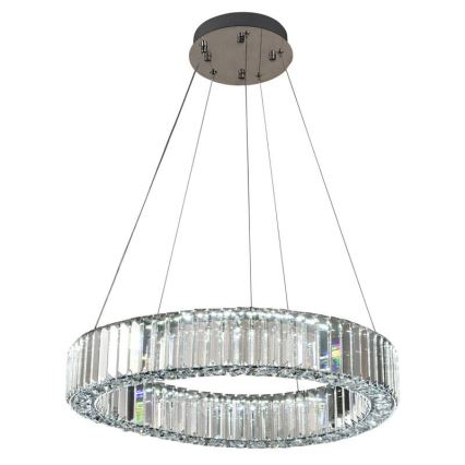 LED prigušiva kristalni luster na sajli LED/40W/230V 3000-6500K sjajni hrom + daljinski upravljač