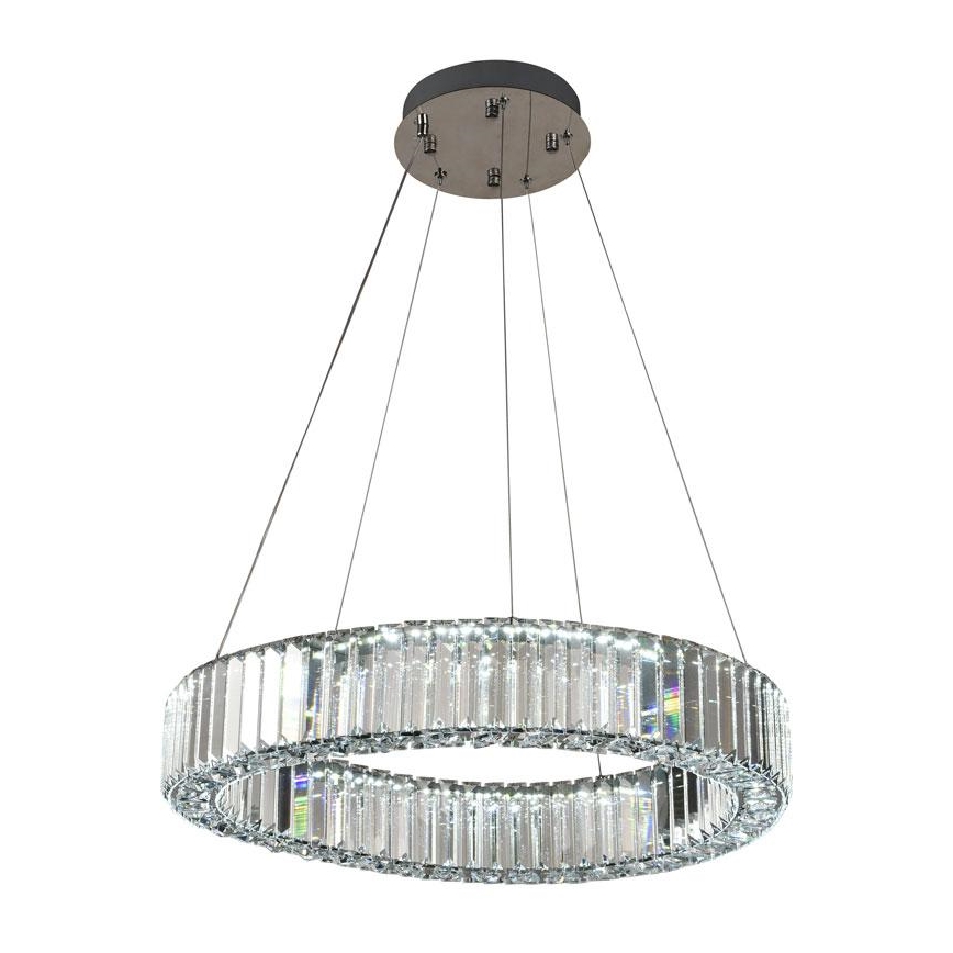 LED prigušiva kristalni luster na sajli LED/40W/230V 3000-6500K sjajni hrom + daljinski upravljač