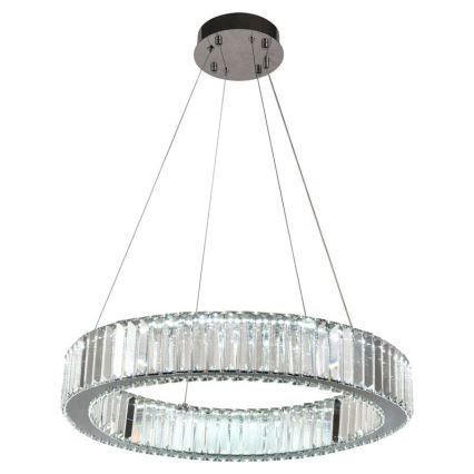 LED prigušiva kristalni luster na sajli LED/40W/230V 3000-6500K sjajni hrom + daljinski upravljač