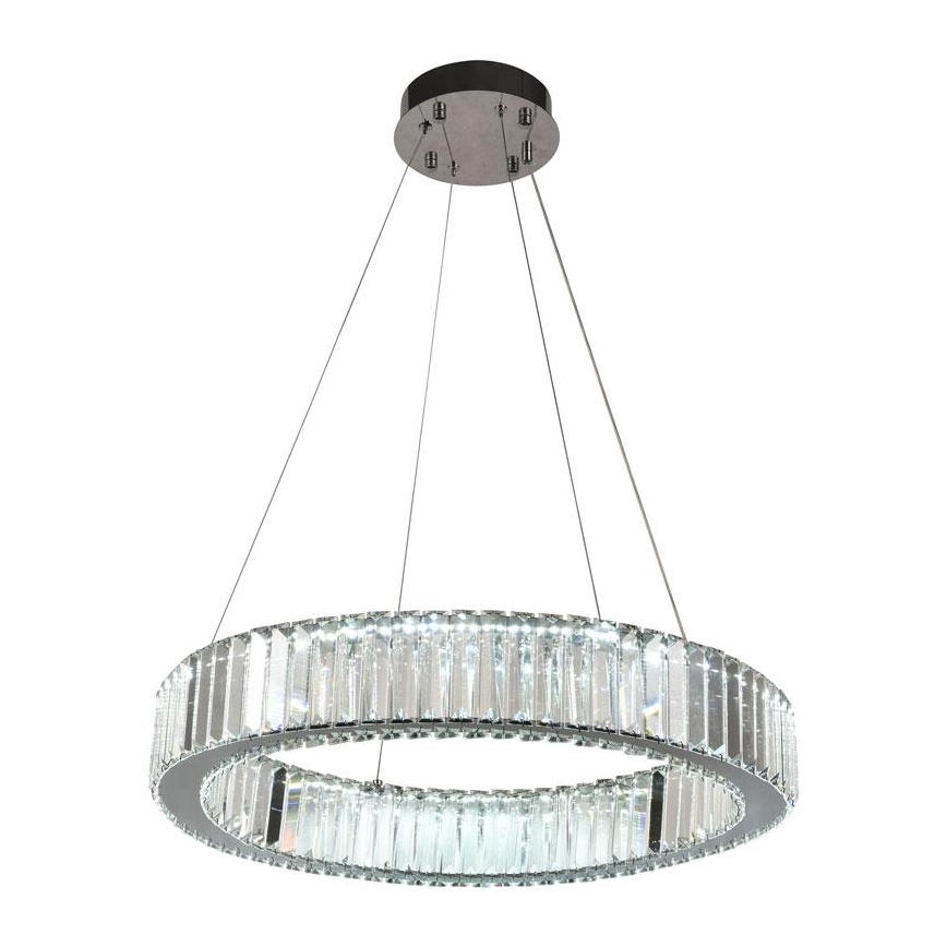 LED prigušiva kristalni luster na sajli LED/40W/230V 3000-6500K sjajni hrom + daljinski upravljač