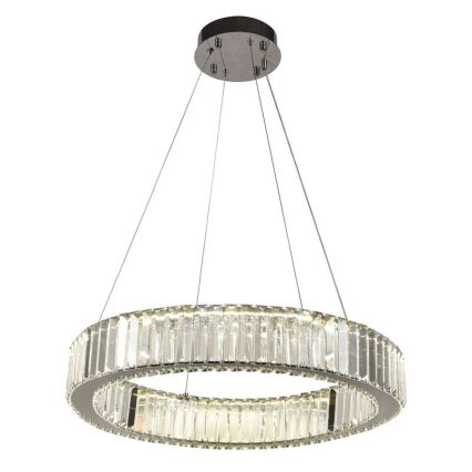 LED prigušiva kristalni luster na sajli LED/40W/230V 3000-6500K sjajni hrom + daljinski upravljač