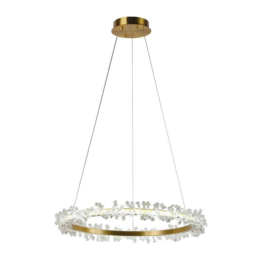 LED prigušiva kristalni luster na sajli LED/40W/230V 3000-6500K zlatni + daljinsko upravljanje