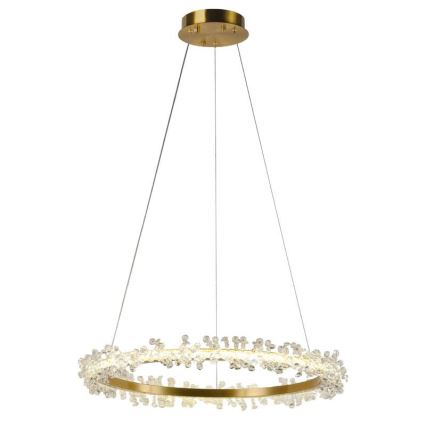 LED prigušiva kristalni luster na sajli LED/40W/230V 3000-6500K zlatni + daljinsko upravljanje