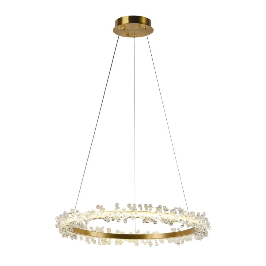 LED prigušiva kristalni luster na sajli LED/40W/230V 3000-6500K zlatni + daljinsko upravljanje