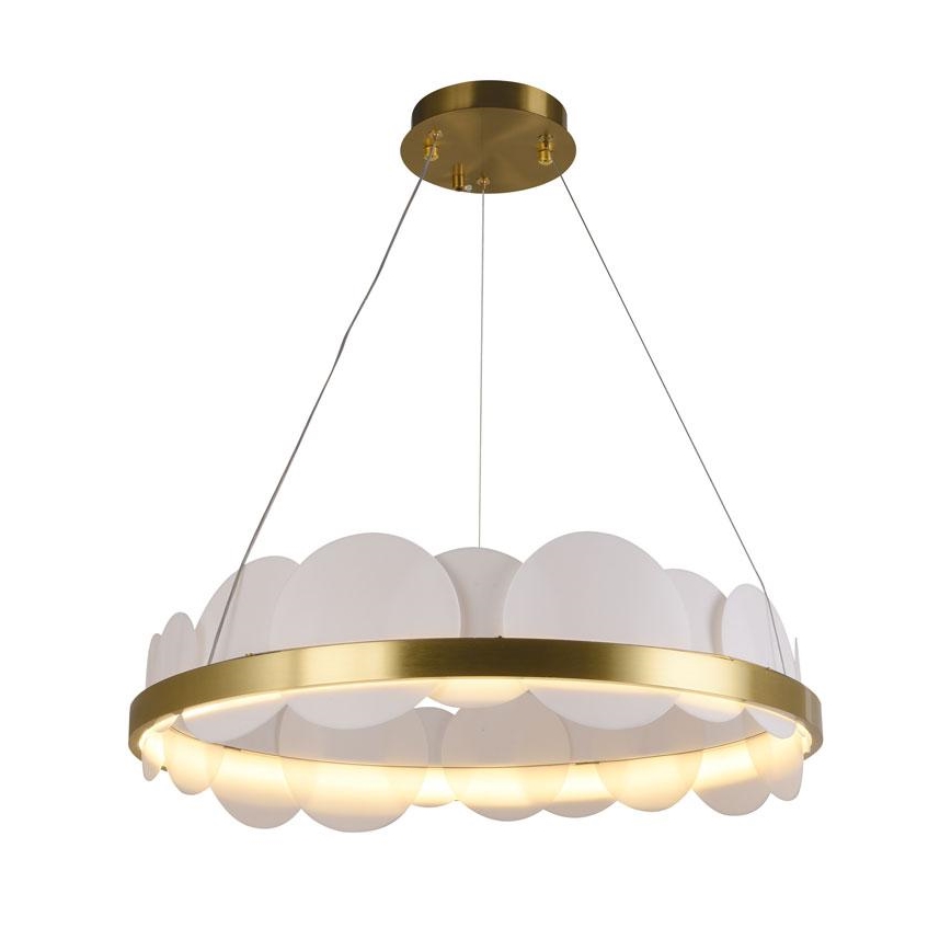 LED prigušiva luster na sajli LED/40W/230V 3000-6500K zlatna + daljinsko upravljanje