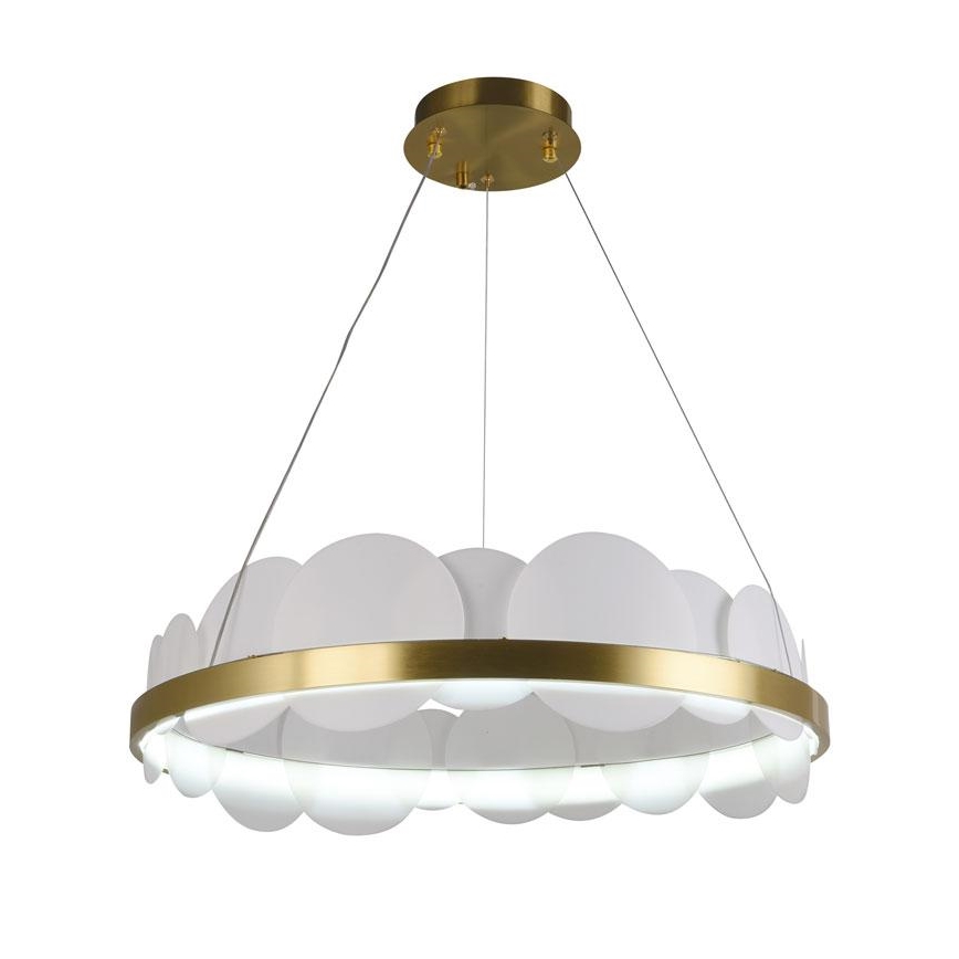 LED prigušiva luster na sajli LED/40W/230V 3000-6500K zlatna + daljinsko upravljanje