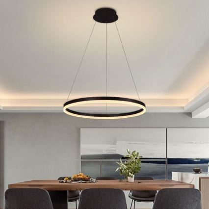 LED prigušiva viseći luster na sajli LED/42W/230V 3000-6500K prečnika 60 cm + daljinski upravljač