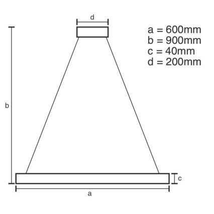 LED prigušiva luster na sajli LED/42W/230V 3000-6500K prečnika 60 cm + daljinski upravljač