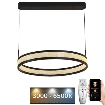 LED prigušiva luster na sajli LED/45W/230V 3000-6500K preč. 60 cm crna + daljinski upravljač