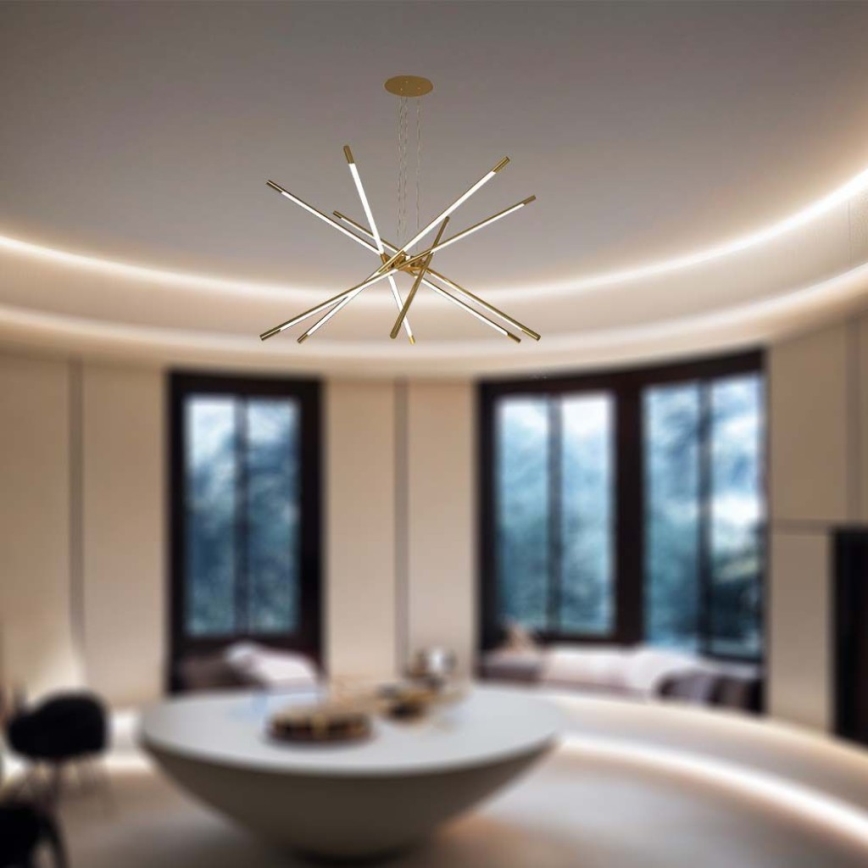LED prigušiva luster na sajli LED/50W/230V 3000K zlatni