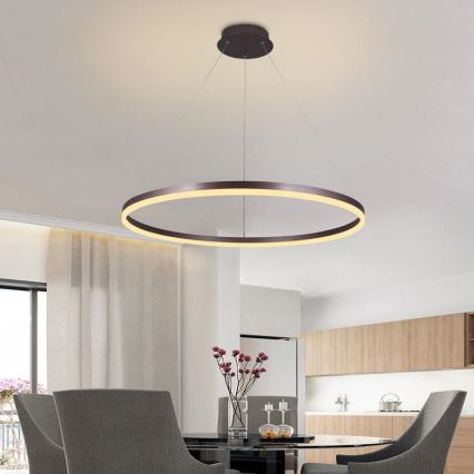 LED prigušiva luster na sajli LED/55W/230V 3000-6500K Ø 80 cm + daljinski upravljač