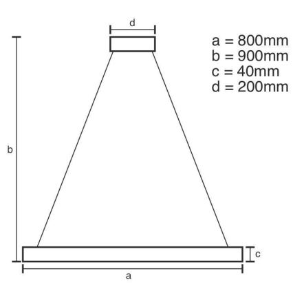 LED prigušiva luster na sajli LED/55W/230V 3000-6500K Ø 80 cm + daljinski upravljač