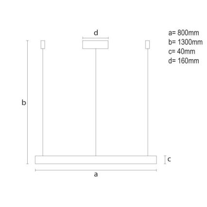 LED prigušiva luster na sajli LED/55W/230V 3000-6500K Ø 80 cm + daljinski upravljač