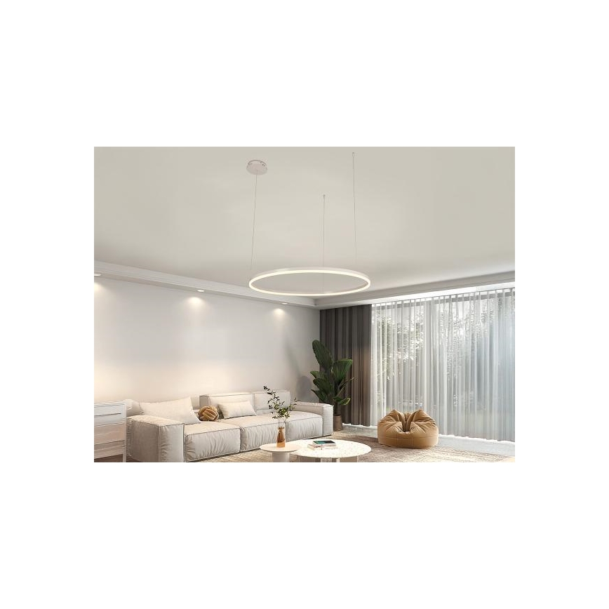 LED prigušiva viseći luster na kablu LED/55W/230V 3000-6500K, prečnik 80 cm + daljinski upravljač