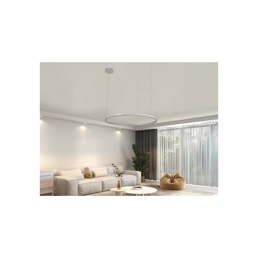 LED prigušiva viseći luster na kablu LED/55W/230V 3000-6500K, prečnik 80 cm + daljinski upravljač