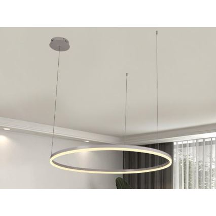 LED prigušiva viseći luster na kablu LED/55W/230V 3000-6500K, prečnik 80 cm + daljinski upravljač
