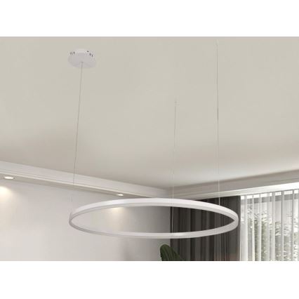LED prigušiva viseći luster na kablu LED/55W/230V 3000-6500K, prečnik 80 cm + daljinski upravljač