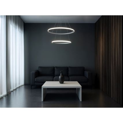 LED prigušiva luster na sajli, 55 W, 230 V, 3000–6500 K, Ø 60 cm + daljinski upravljač