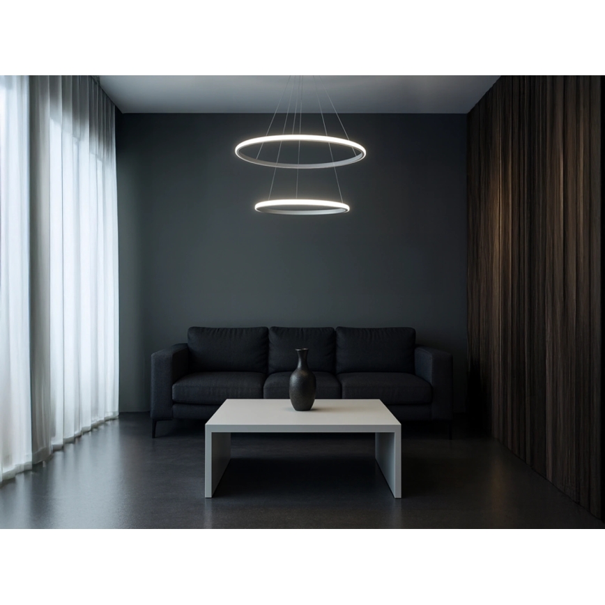 LED prigušiva luster na sajli, 55 W, 230 V, 3000–6500 K, Ø 60 cm + daljinski upravljač