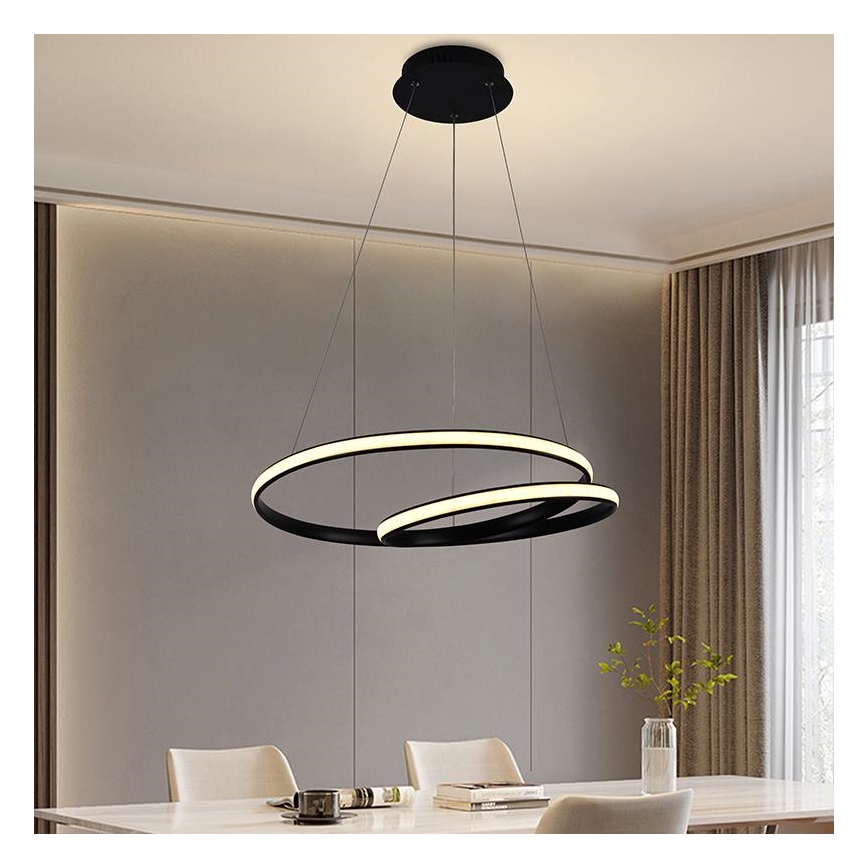 LED prigušiva luster na sajli LED/65W/230V 3000-6500K prečnik 56 cm + daljinski upravljač