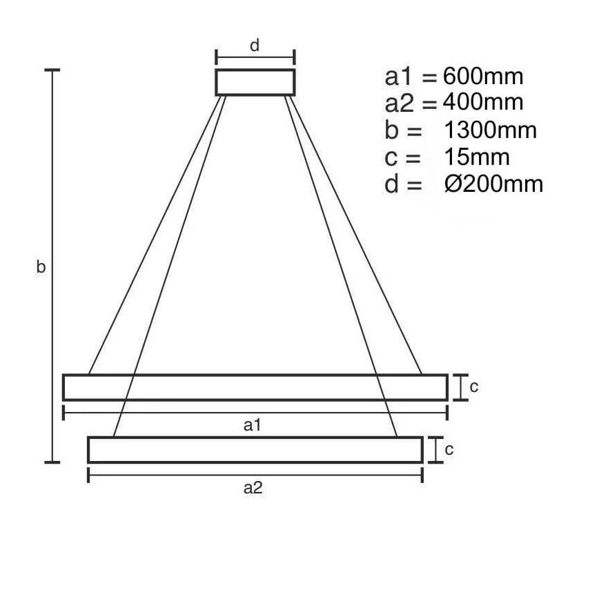 LED prigušiva luster na sajli LED/65W/230V 3000-6500K + daljinsko upravljanje
