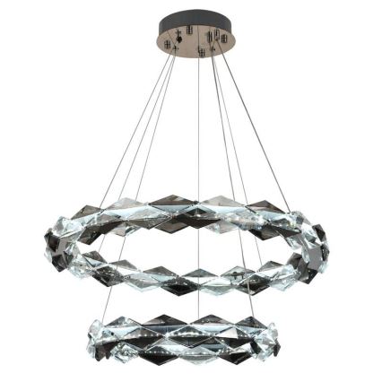 LED prigušiva kristalni luster na sajli LED/65W/230V 3000-6500K sjajni hrom + daljinski upravljač