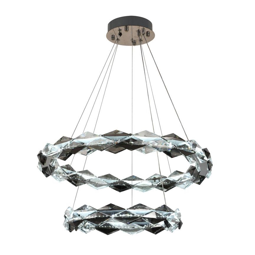 LED prigušiva kristalni luster na sajli LED/65W/230V 3000-6500K sjajni hrom + daljinski upravljač