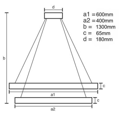 LED prigušiva kristalni luster na sajli LED/65W/230V 3000-6500K sjajni hrom + daljinski upravljač