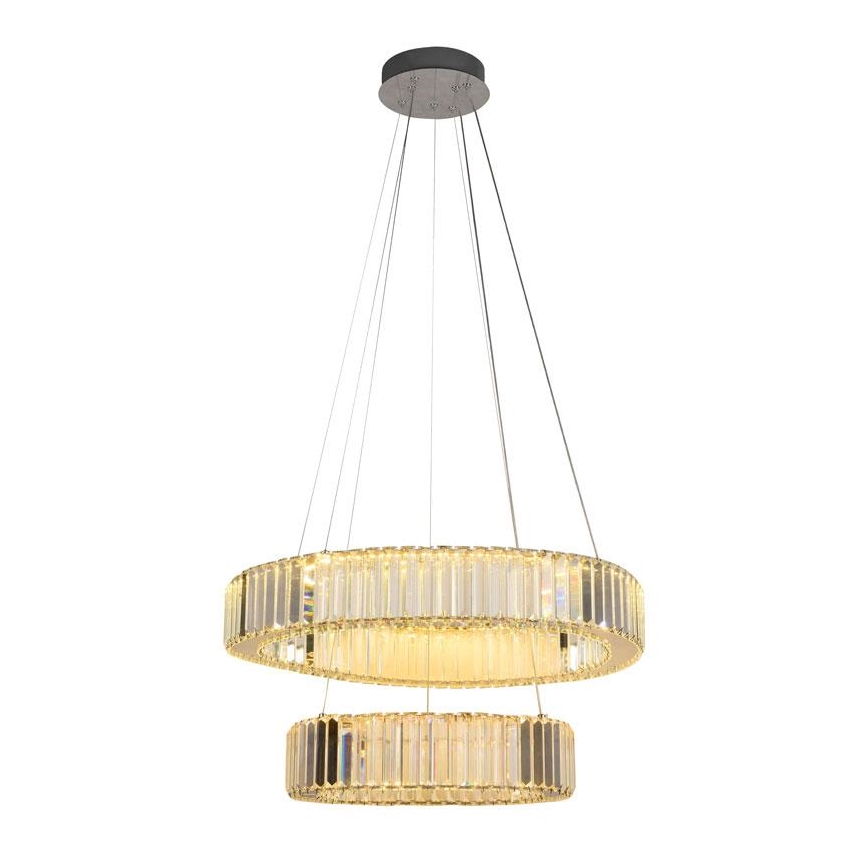 LED kristalni luster na lanku sa prigušiva funkcijom LED/65W/230V 3000-6500K sjajni hrom + daljinski upravljač