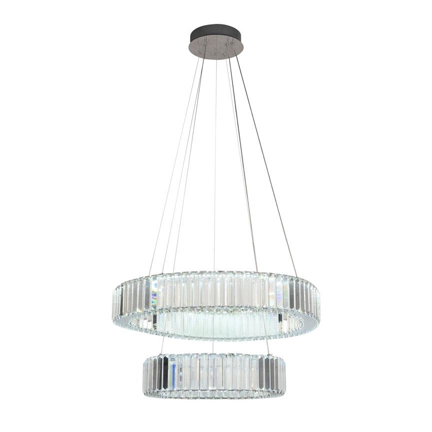 LED kristalni luster na lanku sa prigušiva funkcijom LED/65W/230V 3000-6500K sjajni hrom + daljinski upravljač