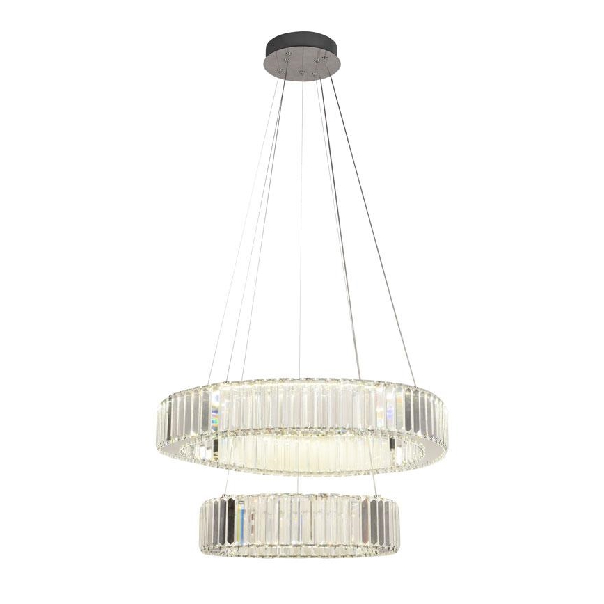 LED kristalni luster na lanku sa prigušiva funkcijom LED/65W/230V 3000-6500K sjajni hrom + daljinski upravljač