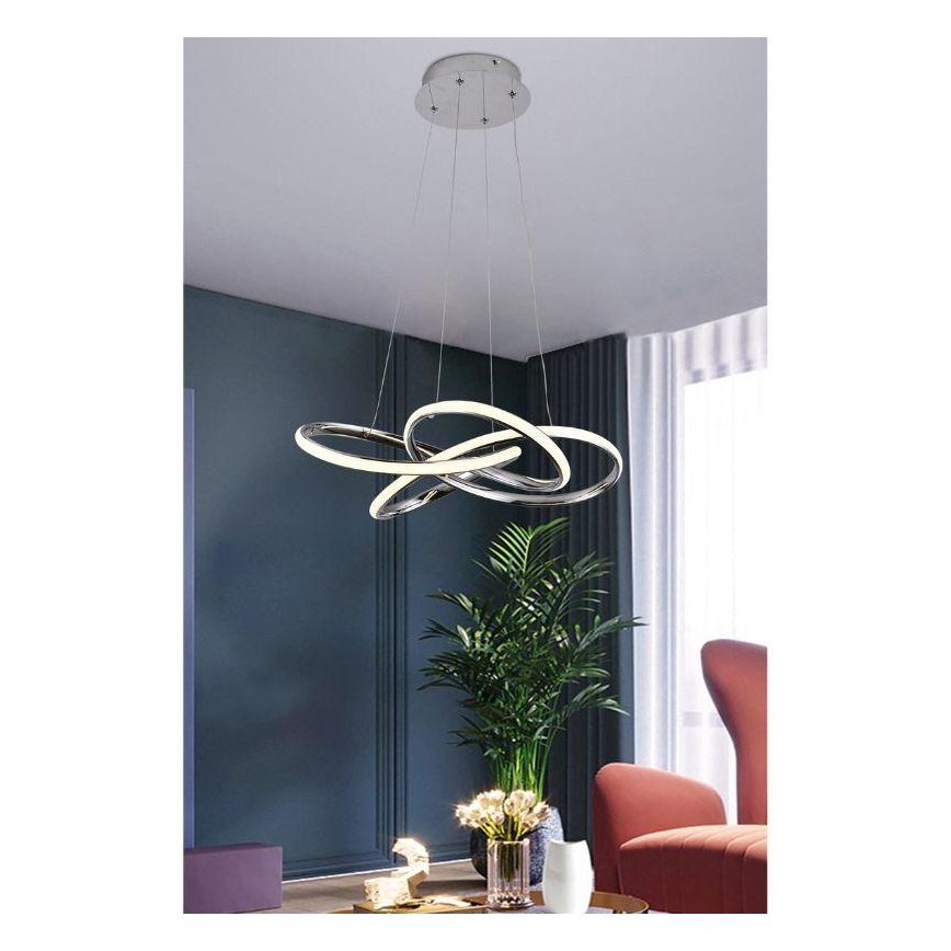 LED prigušiva luster na sajli LED/65W/230V 3000-6500K Ø 48 cm siva + daljinski upravljač