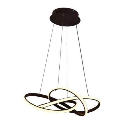LED prigušiva luster na sajli LED/65W/230V 3000-6500K prečnika 48 cm braon + daljinski upravljač