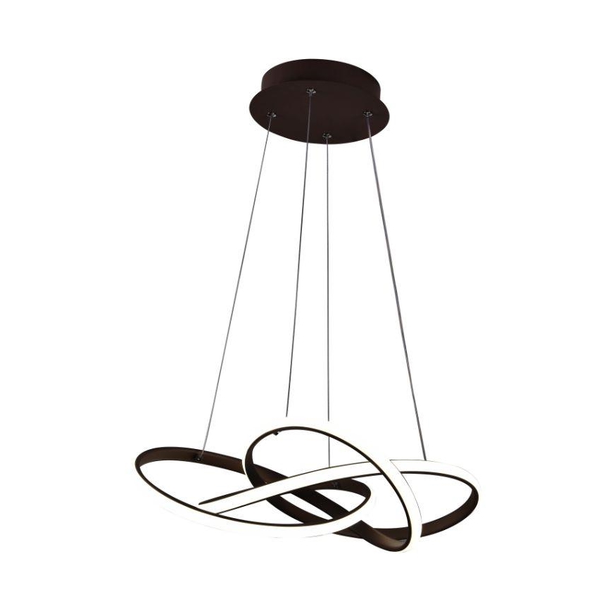 LED prigušiva luster na sajli LED/65W/230V 3000-6500K prečnika 48 cm braon + daljinski upravljač