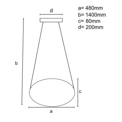 LED prigušiva luster na sajli LED/65W/230V 3000-6500K prečnika 48 cm braon + daljinski upravljač