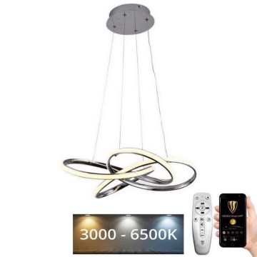 LED prigušiva luster na sajli LED/65W/230V 3000-6500K Ø 48 cm siva + daljinski upravljač