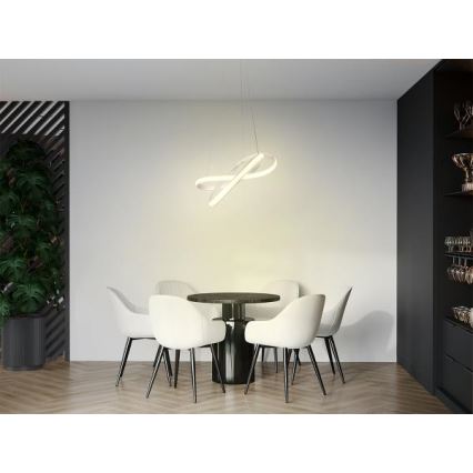 LED prigušiva luster na sajli LED/70W/230V 3000–6500K Ø 55 cm bela + daljinski upravljač