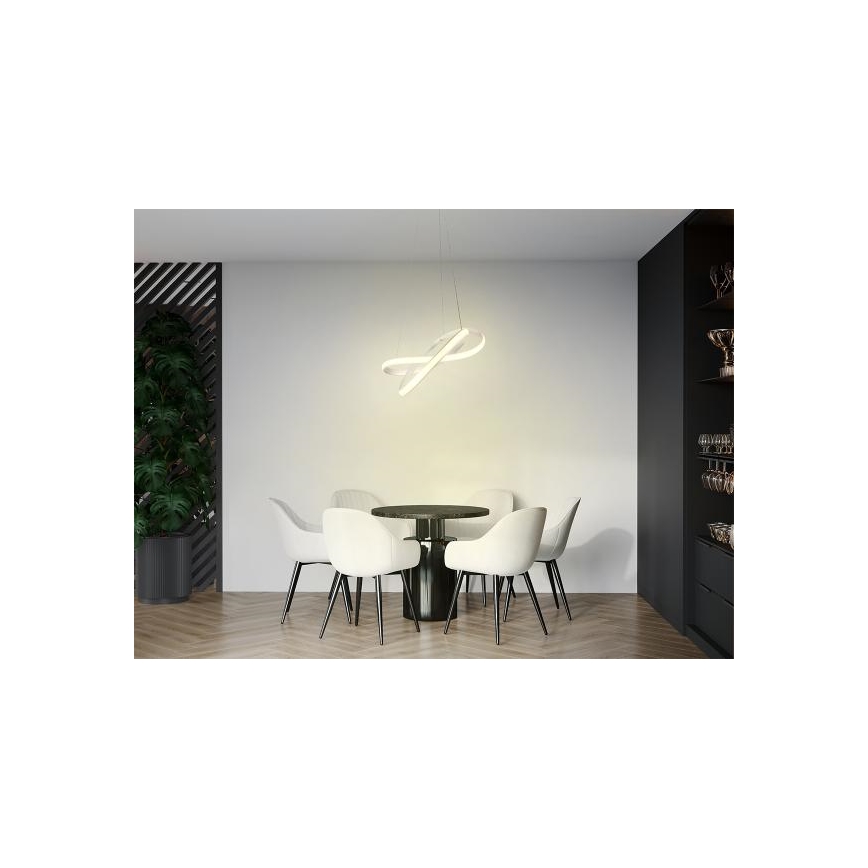 LED prigušiva luster na sajli LED/70W/230V 3000–6500K Ø 55 cm bela + daljinski upravljač