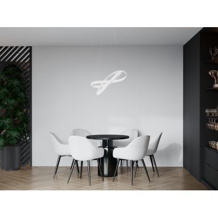 LED prigušiva luster na sajli LED/70W/230V 3000–6500K Ø 55 cm bela + daljinski upravljač